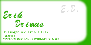 erik drimus business card